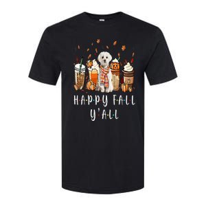 Happy Fall Y'all Maltese Dog Coffee Pumpkin Fall Autumn Softstyle CVC T-Shirt