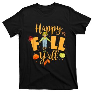 Happy Fall Yall Scarecrow Pumpkin Thanksgiving Halloween T-Shirt