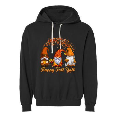 Happy Fall YAll Autumn Thanksgiving Fall Season Gnome Garment-Dyed Fleece Hoodie