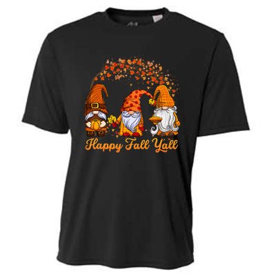 Happy Fall YAll Autumn Thanksgiving Fall Season Gnome Cooling Performance Crew T-Shirt