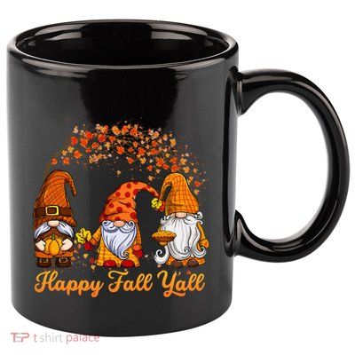 Happy Fall YAll Autumn Thanksgiving Fall Season Gnome 11oz C Handle Ceramic Mug