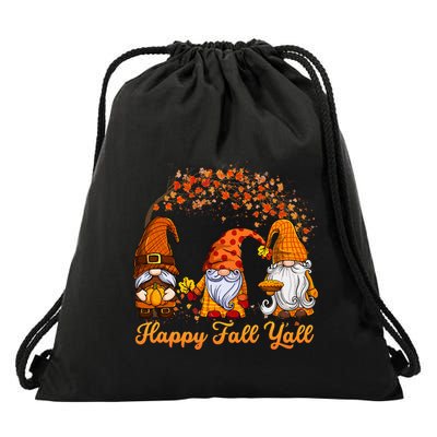 Happy Fall YAll Autumn Thanksgiving Fall Season Gnome Drawstring Bag