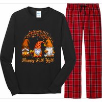 Happy Fall YAll Autumn Thanksgiving Fall Season Gnome Long Sleeve Pajama Set