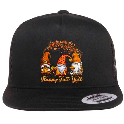 Happy Fall YAll Autumn Thanksgiving Fall Season Gnome Flatbill Hat