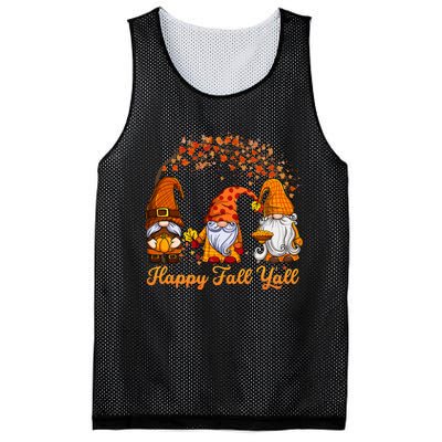 Happy Fall YAll Autumn Thanksgiving Fall Season Gnome Mesh Reversible Basketball Jersey Tank