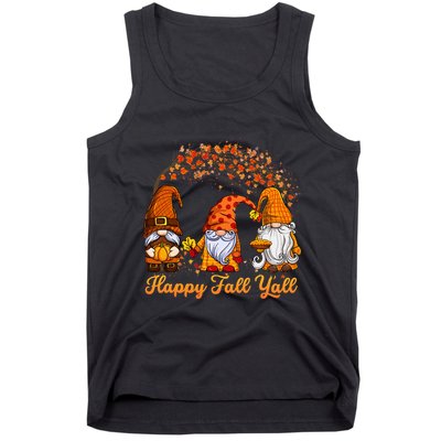 Happy Fall YAll Autumn Thanksgiving Fall Season Gnome Tank Top
