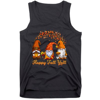 Happy Fall YAll Autumn Thanksgiving Fall Season Gnome Tank Top