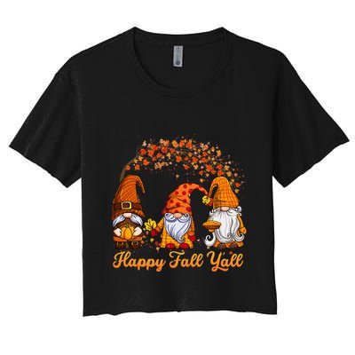 Happy Fall YAll Autumn Thanksgiving Fall Season Gnome Crop Top