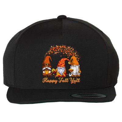Happy Fall YAll Autumn Thanksgiving Fall Season Gnome Wool Snapback Cap