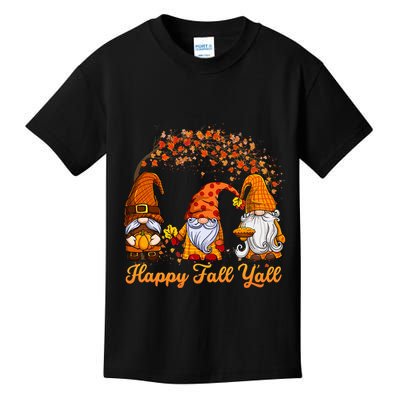 Happy Fall YAll Autumn Thanksgiving Fall Season Gnome Kids T-Shirt