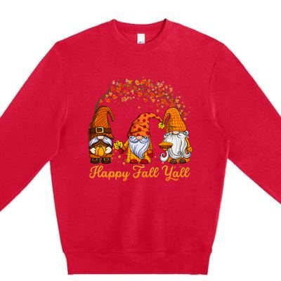 Happy Fall YAll Autumn Thanksgiving Fall Season Gnome Premium Crewneck Sweatshirt