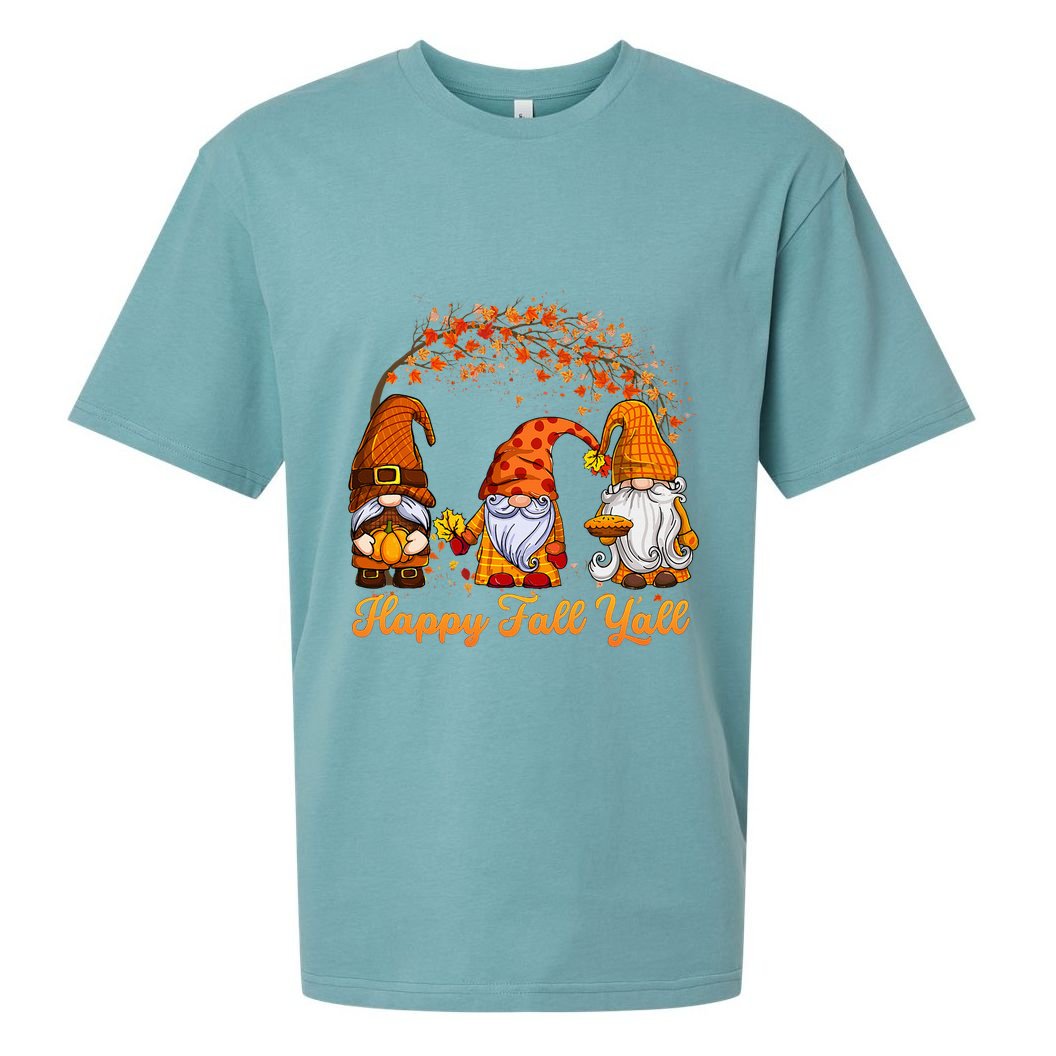 Happy Fall YAll Autumn Thanksgiving Fall Season Gnome Sueded Cloud Jersey T-Shirt