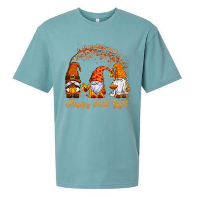 Happy Fall YAll Autumn Thanksgiving Fall Season Gnome Sueded Cloud Jersey T-Shirt