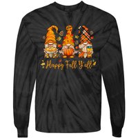 Happy Fall YAll Gnome Pumpkin Autumn Thanksgiving Tie-Dye Long Sleeve Shirt