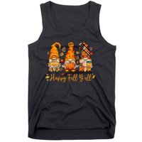 Happy Fall YAll Gnome Pumpkin Autumn Thanksgiving Tank Top