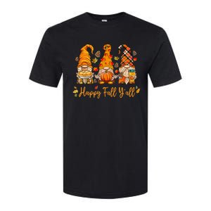 Happy Fall YAll Gnome Pumpkin Autumn Thanksgiving Softstyle CVC T-Shirt