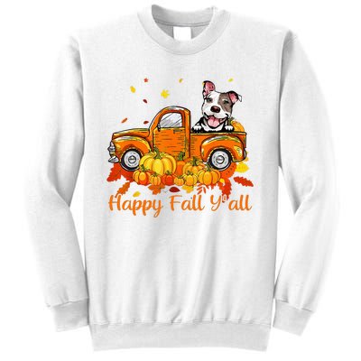 Happy Fall YAll Pitbull Dog Truck Pumpkin Autumn Sweatshirt