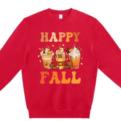 Happy Fall Yall Autumn Halloween Pumpkin Spice Latte Premium Crewneck Sweatshirt