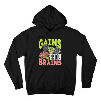 Halloween Fitness Zombie Strength Training for Gains Tall Hoodie