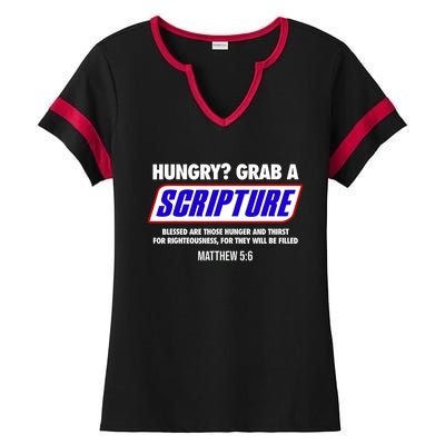 Hungry Grab A Scripture Blessed Are Those Who Hunger Gifts Ladies Halftime Notch Neck Tee