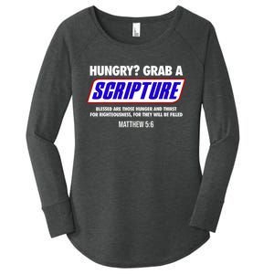 Hungry Grab A Scripture Blessed Are Those Who Hunger Gifts Women's Perfect Tri Tunic Long Sleeve Shirt