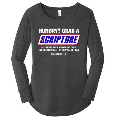 Hungry Grab A Scripture Blessed Are Those Who Hunger Gifts Women's Perfect Tri Tunic Long Sleeve Shirt