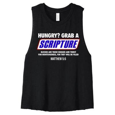 Hungry Grab A Scripture Blessed Are Those Who Hunger Gifts Women's Racerback Cropped Tank