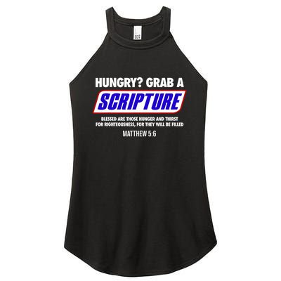 Hungry Grab A Scripture Blessed Are Those Who Hunger Gifts Women's Perfect Tri Rocker Tank