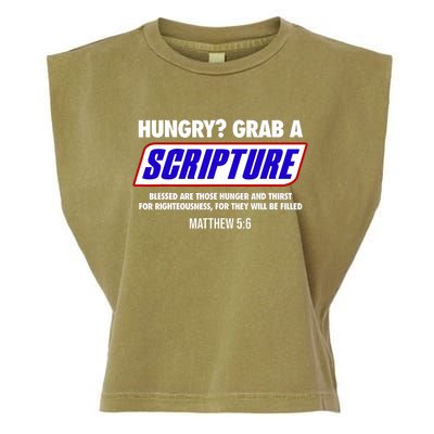 Hungry Grab A Scripture Blessed Are Those Who Hunger Gifts Garment-Dyed Women's Muscle Tee