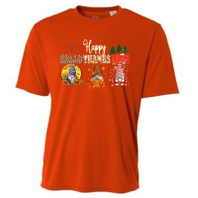 Halloween Gnomes Autumn Pumpkin Happy Hallothanksmas Gift Cooling Performance Crew T-Shirt