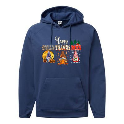 Halloween Gnomes Autumn Pumpkin Happy Hallothanksmas Gift Performance Fleece Hoodie