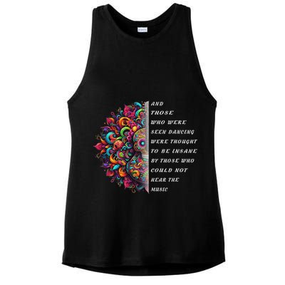 Hippie Guitar And Those Who Were Seen Dancing Peace Vibes Ladies PosiCharge Tri-Blend Wicking Tank