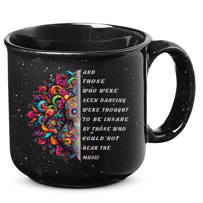 Hippie Guitar And Those Who Were Seen Dancing Peace Vibes 15oz Campfire Ceramic Mug