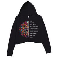Hippie Guitar And Those Who Were Seen Dancing Peace Vibes Crop Fleece Hoodie