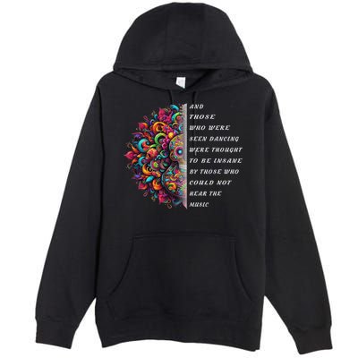 Hippie Guitar And Those Who Were Seen Dancing Peace Vibes Premium Pullover Hoodie