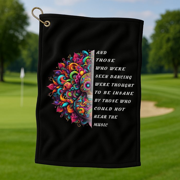 Hippie Guitar And Those Who Were Seen Dancing Peace Vibes Golf Towel