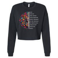 Hippie Guitar And Those Who Were Seen Dancing Peace Vibes Cropped Pullover Crew