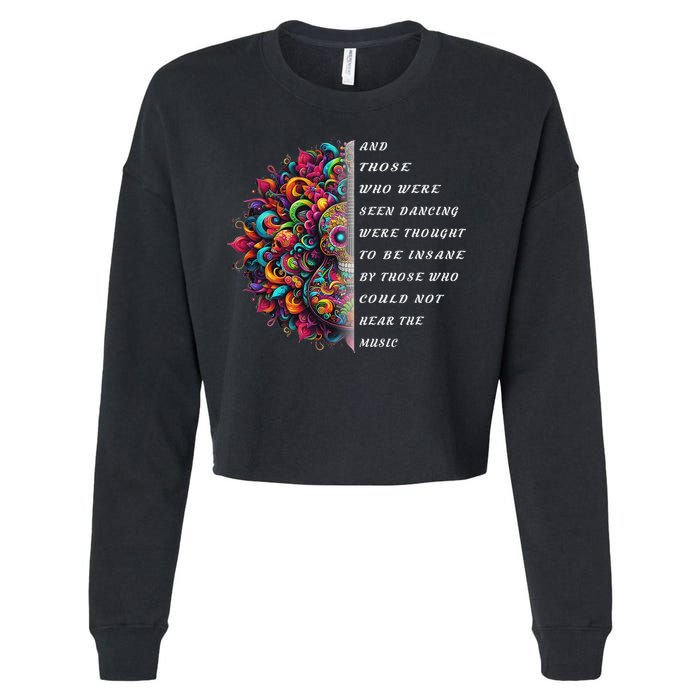 Hippie Guitar And Those Who Were Seen Dancing Peace Vibes Cropped Pullover Crew