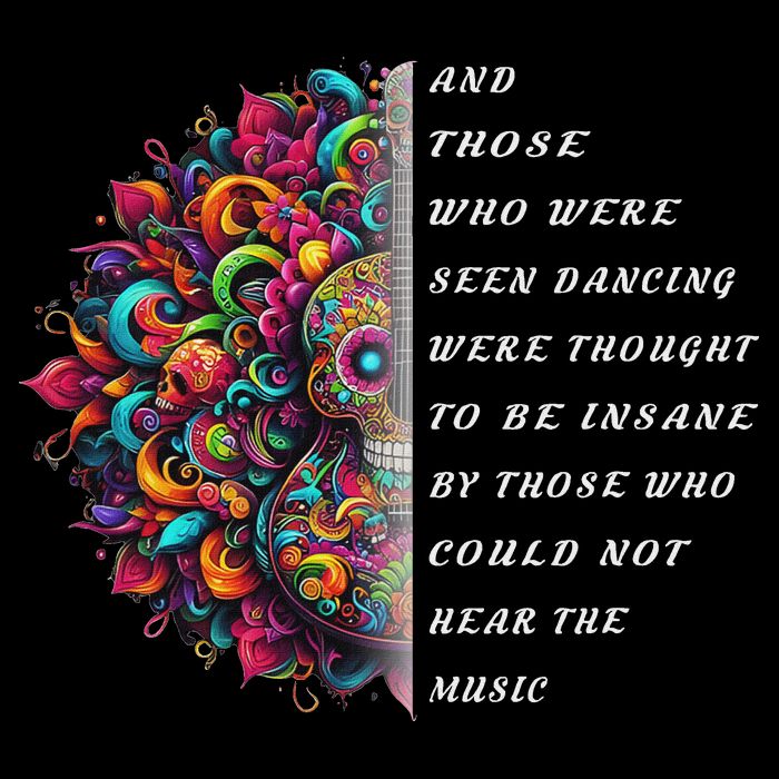 Hippie Guitar And Those Who Were Seen Dancing Peace Vibes Cropped Pullover Crew