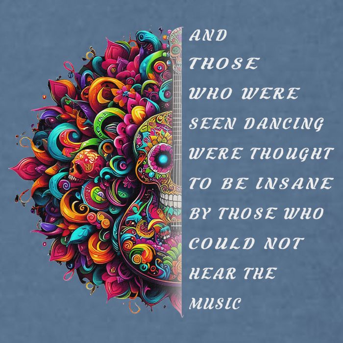 Hippie Guitar And Those Who Were Seen Dancing Peace Vibes Garment-Dyed Sweatshirt