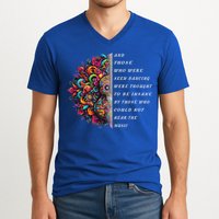 Hippie Guitar And Those Who Were Seen Dancing Peace Vibes V-Neck T-Shirt
