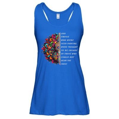 Hippie Guitar And Those Who Were Seen Dancing Peace Vibes Ladies Essential Flowy Tank