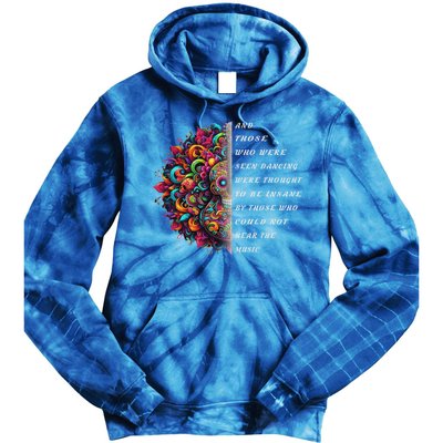 Hippie Guitar And Those Who Were Seen Dancing Peace Vibes Tie Dye Hoodie