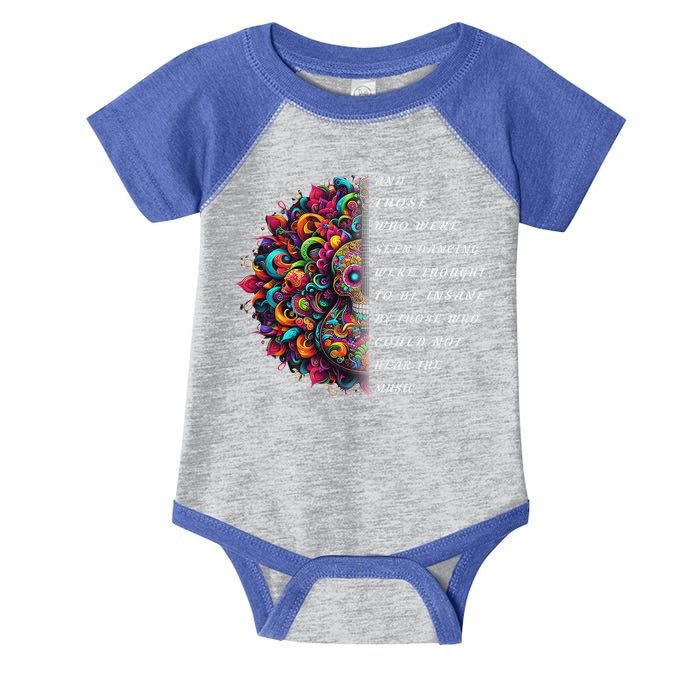 Hippie Guitar And Those Who Were Seen Dancing Peace Vibes Infant Baby Jersey Bodysuit