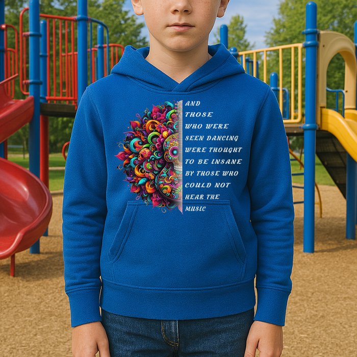 Hippie Guitar And Those Who Were Seen Dancing Peace Vibes Kids Hoodie