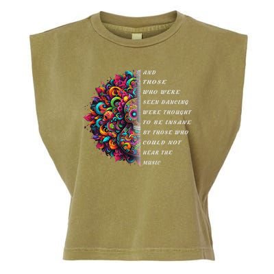 Hippie Guitar And Those Who Were Seen Dancing Peace Vibes Garment-Dyed Women's Muscle Tee