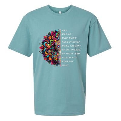 Hippie Guitar And Those Who Were Seen Dancing Peace Vibes Sueded Cloud Jersey T-Shirt