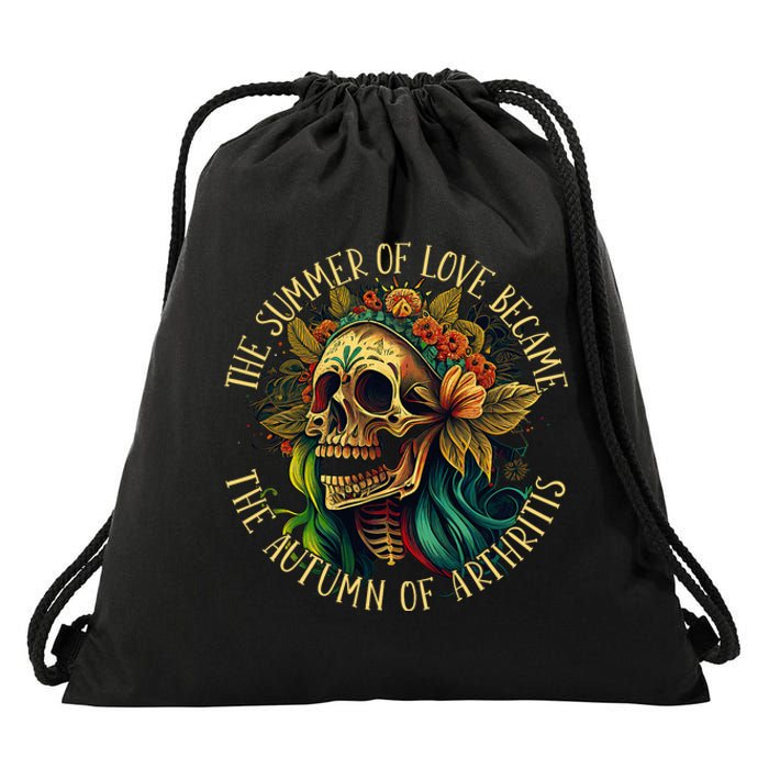 Hippie Grandma Autumn Of Arthritis Drawstring Bag