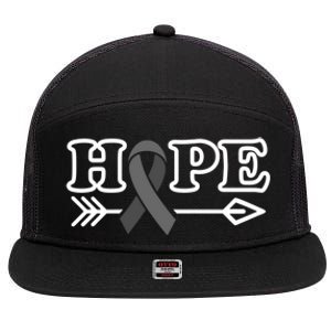 Hope Glioblastoma Awareness Meaningful Gift 7 Panel Mesh Trucker Snapback Hat