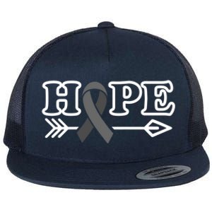 Hope Glioblastoma Awareness Meaningful Gift Flat Bill Trucker Hat